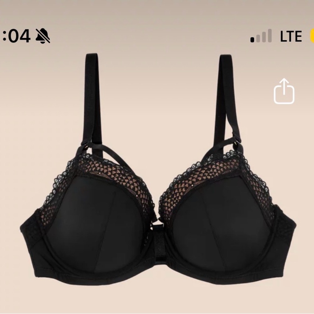 Adore Me Black Lace cage Bra